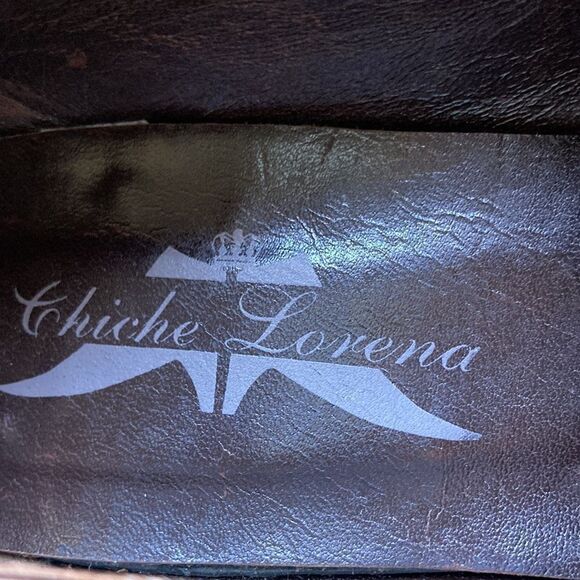 Brown Leather Croc Embossed Slip On Pumps Size 9 - Picture 13 of 14